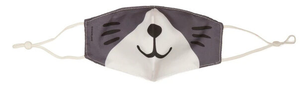 mondmasker Cat junior polyester grijs/wit one-size