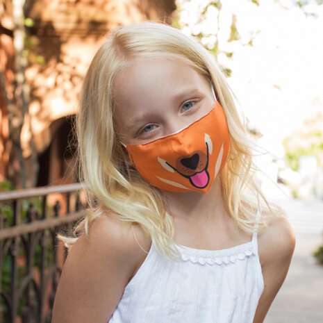 mondmasker Dog junior polyester oranje one-size