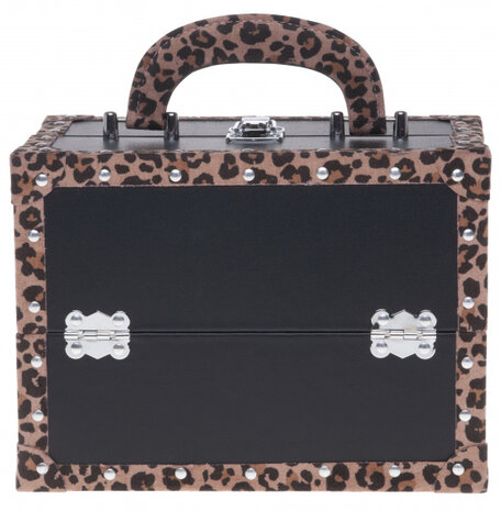 make-up koffer 24 x 18 cm polyurethaan zwart 75-delig