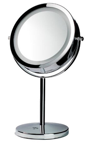 make-upspiegel Luxe led 20 cm 5x vergroting chroom zilver