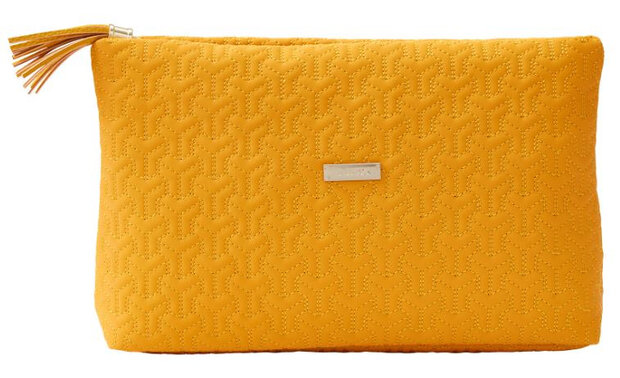 make-up/toilettas Khamleya 31 x 19 x 8 cm textiel geel
