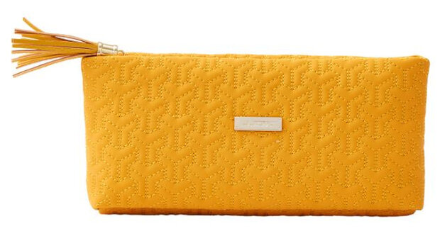 make-up/toilettas Khamleya 25 x 11 x 4 cm textiel geel