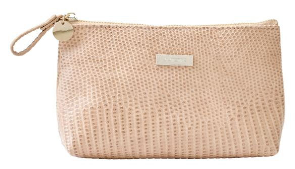 make-up/toilettas Chebbi 20 x 12 cm polyurethaan zand