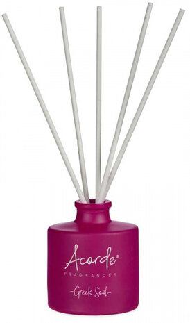 geurstokjes Greek Soul 100 ml 7 x 9 cm hout/glas fuchsia