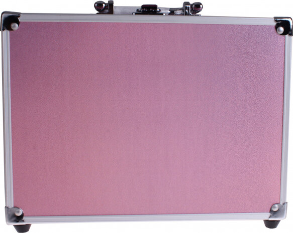 make-upkoffer dames 23,5 cm aluminium roze 45-delig