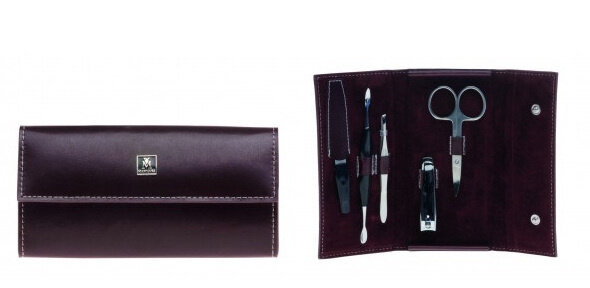 manicureset kunstleer bruin 5-delig