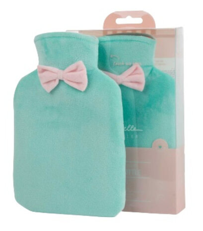warmwater kruik 1 liter fluweel mintgroen