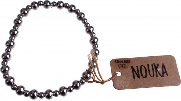 armband dames 60 mm RVS/elastiek zilver
