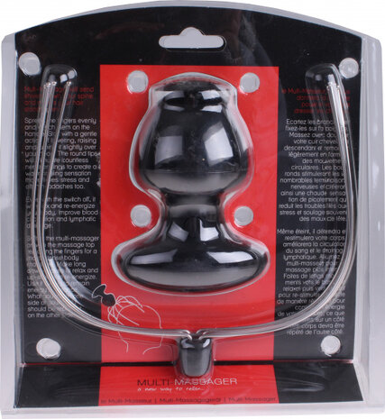 hoofdmassageapparaat 16,5 x 26 cm staal zwart 2-delig