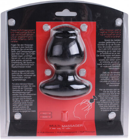 hoofdmassageapparaat 16,5 x 26 cm staal zwart 2-delig