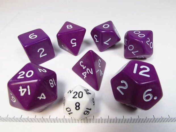 Jumbo polydice set, effen paars