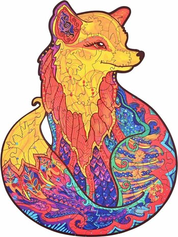 Jigsaw Houten puzzels dierenfiguur A4 formaat &ndash; Wooden puzzle -  Leuk voor volwassenen - Unieke Vos vorm -  Educatieve puzzel - Juga puzzelset - Fantastisch cadeau voor vrienden en gezinnen - Huisdecoratie