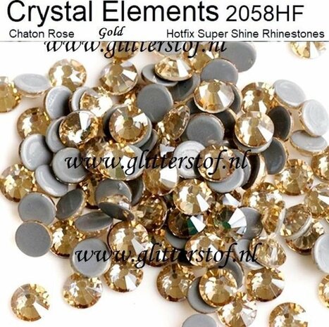 Strass steentjes, Crystal Elements Superior Quality  2058HF , Gold Rhinestones Hotfix Flatback, Hotfix strass steentjes, SS16 (3,80-4,00mm) 1440st (10 Gross) | Strasstenen van Glas | Hotfix Glittersteentjes | Glitter steentjes voor turnpakje
