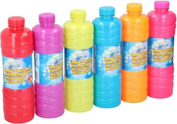 3x Bellenblaas vloeistof navulling 1 liter - 1000 ml - Bellenblaasmix - Buiten speelgoed - Bellen blazen