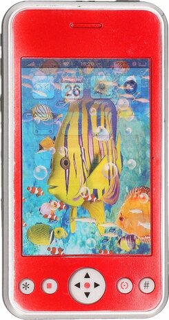 Speelgoed smartphone/mobiele telefoon rood met licht en geluid 11 cm - Mobiele telefoons - Smartphones - Nep telefoons - Telefoontjes met licht en geluid