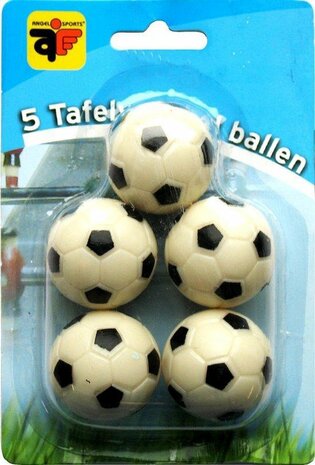 Tafelvoetbal balletjes zwart/Wit - 5 Stuks - tafelvoetballertjes