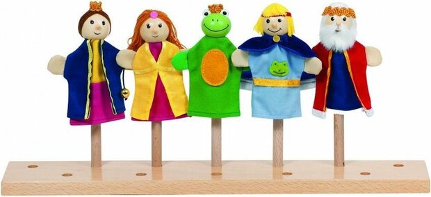 Goki Vingerpoppen set kikkerkoning 5 stuks 10-12cm