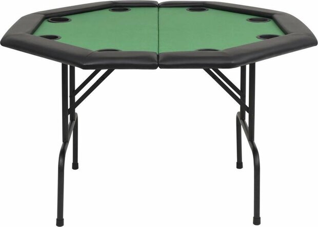 vidaXL Pokertafel voor 8 spelers achthoekig 2-voudig inklapbaar groen