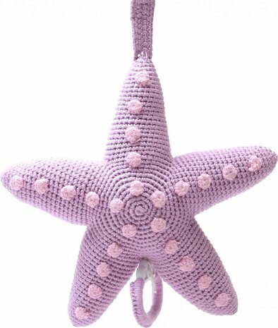 Naturezoo Muziekdoosje Zeester Gehaakt 20 Cm Lila