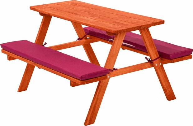 tectake -  Kinderpicknicktafel met kussens  rood -  403243