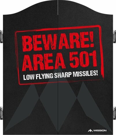 Mission Dartbord Deluxe Cabinet - Beware