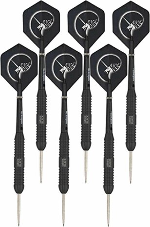 4x Set van 3 dartpijlen Core Plus Black Brass 26 grams - Darten/darts sport artikelen pijltjes messing - Kinderen/volwassenen