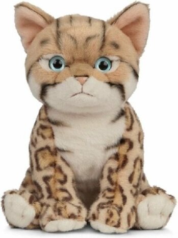 Pluche Bengaalse kat/poes knuffel 16 cm - Katten/poezen artikelen - Huisdieren knuffels - Speelgoed voor kinderen