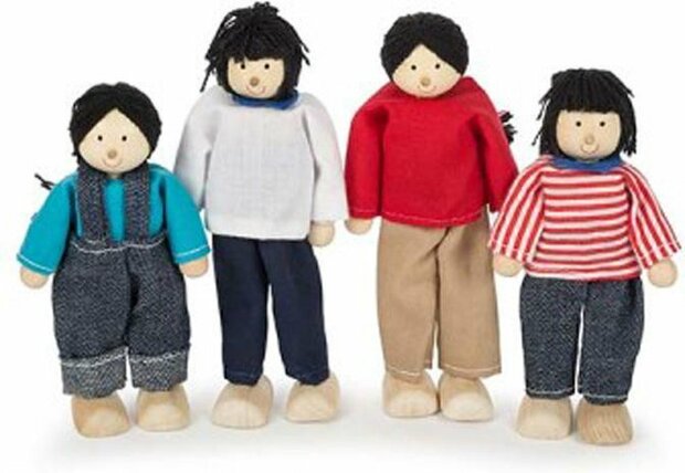 Tidlo poppenhuispoppen Aziatische famili