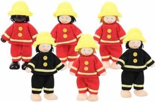 BIGJIGS poppenhuispoppen Brandweermannen