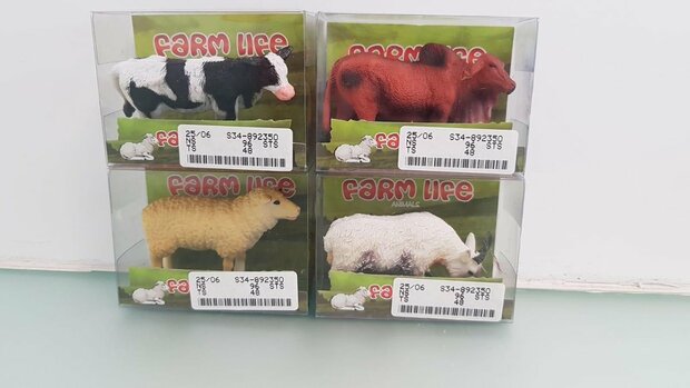 Miniatuur - Boederijdieren - Assorti - 4 Stuks