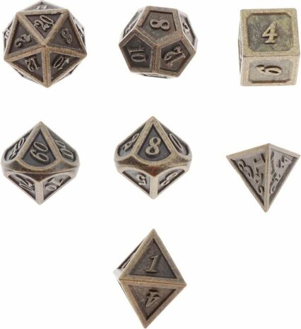 Dungeons and Dragons D&amp;D Premium Metal Dice Polydice| Set van 7 | DnD | Metalen Dobbelstenen | High Quality