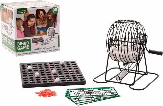 Bingo spel zwart/wit complete set 29 cm nummers 1-75 - Bingospel - Bingo spellen - Bingomolen met bingokaarten - Bingo spelen