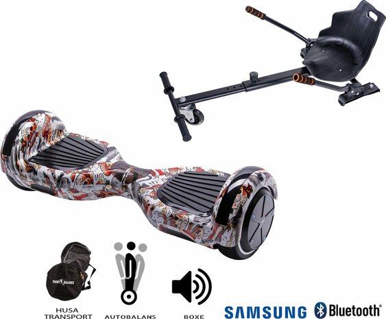 Hoverboard | 6.5 Inch Wielen | Self Balance Hoverboard met Hoverkart| Oxboard | Bluetooth Speakers | Last Dead