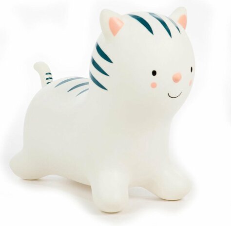 Tryco Baby springdier Milly de poes in wit met zwart Wit