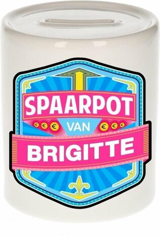 Kinder spaarpot voor Brigitte - keramiek - naam spaarpotten