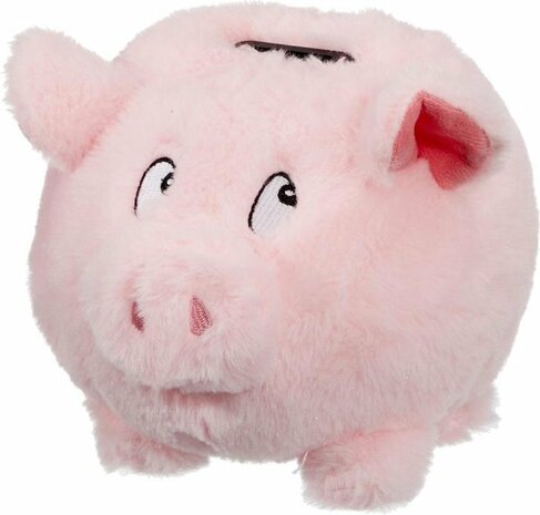 Pluche spaarpot varken met geluid
