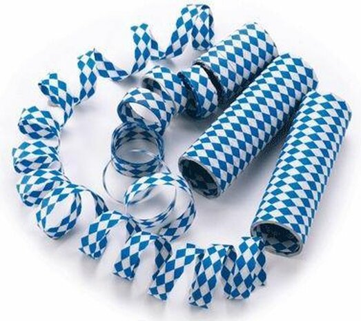 Oktoberfest - 15x Rolletje Beieren Oktoberfest thema serpentines versiering - Bierfeest feestartikelen - Decoratie blauw/wit