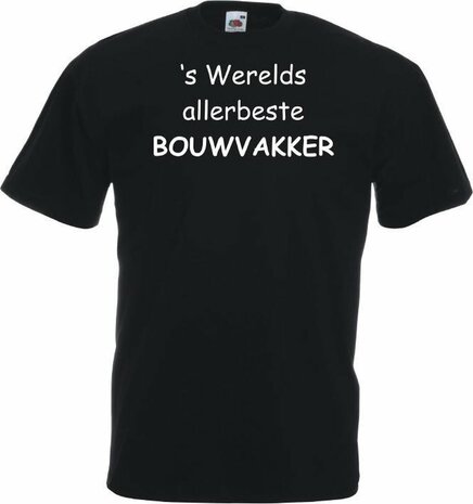 Mijncadeautje T-shirt - &#039;s Werelds beste Bouwvakker - unisex Zwart (maat XXL)