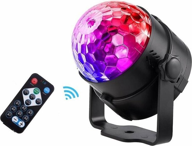 Discobal voor Kinderen - Discolamp met RGB Verlichting en Afstandbediening - Inclusief Zuiglap en Standaard