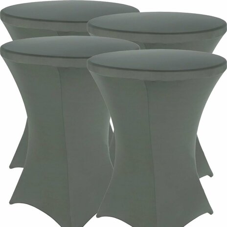 Statafelrok luxe grijs per 4 &ndash; statafelhoes &ndash; stretch &ndash; statafel tafelrok &ndash; staantafelhoes &ndash; geschikt voor horeca evenementen &ndash; sta tafel hoes &ndash; staantafelhoes &ndash; trouwerij &ndash; bruiloft &ndash; statafelrokken