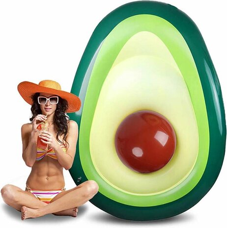 PoolTools &trade; Avocado Luchtbed Inclusief Pit Bal - Opblaasbaar WaterSpeelgoed - ZomerDEAL - Opblaasbaar ZwembadSpeelgoed - ZwembadSpeelgoed