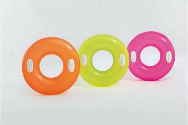 Intex neon zwemband met handvat - 76 centimeter - 3 kleuren