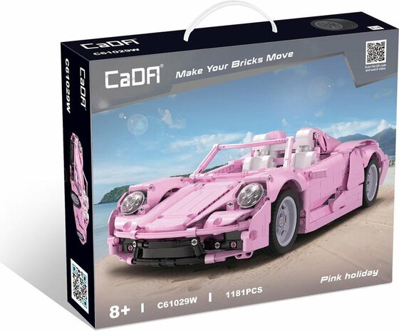 CaDA C61029W - Porsche Pink Holiday - 1181 onderdelen - Lego Technic Compatibel - Bouwdoos