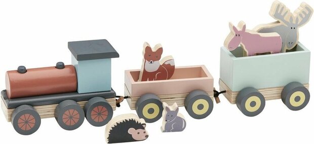 Houten Speeltrein met Diertjes Edvin | Kid&#039;s concept