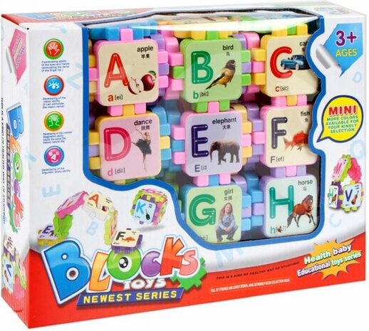 Duo Kids - Blokken spel - Leer de Engelse taal! - Educatief leerzaam Speelgoed voor Baby, Peuter, Kleuter - Woorden leren spelletje