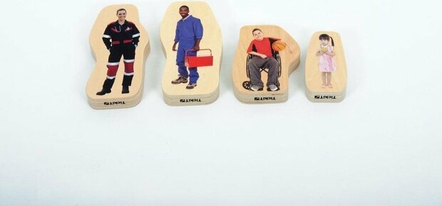 Houten Sociale Mensen Blokken - Set van 32