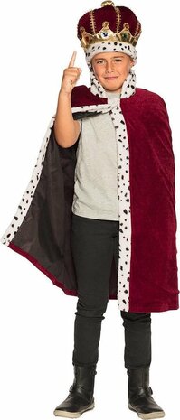 Set Majesteit kind hoed en koningsmantel 90 cm