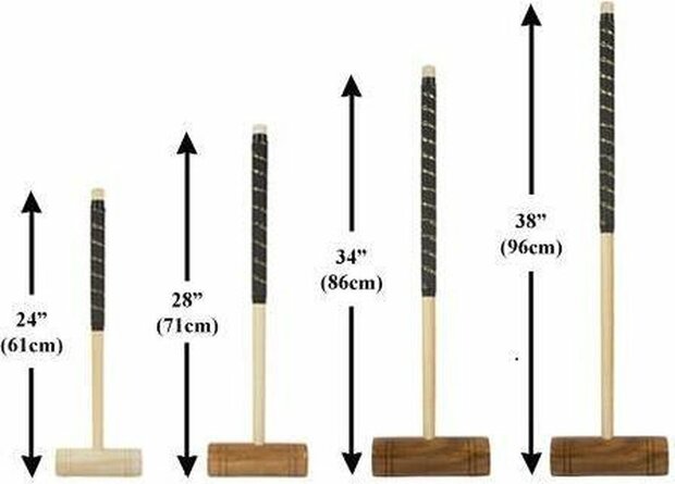 Familie-Croquet set, 6-persoons , unieke kwaliteit, sterke poorten en houten ballen Trolley